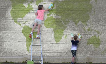 kids painting map