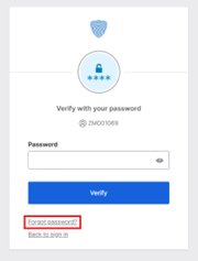 MFA sign In page with forgot password link highlighted near the bottom